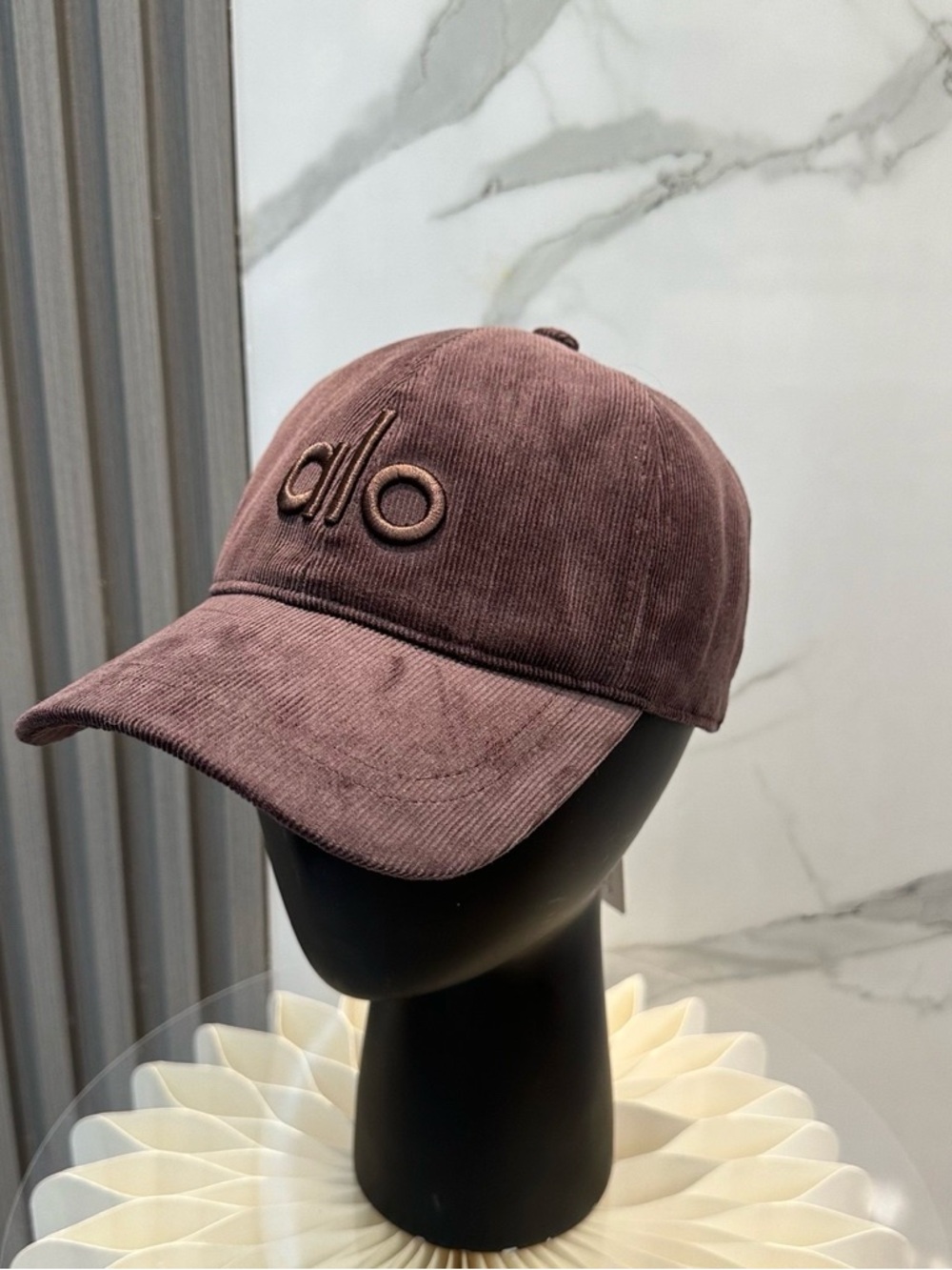 ALO Yoga Corduroy Baseball Cap in Mauve Brown